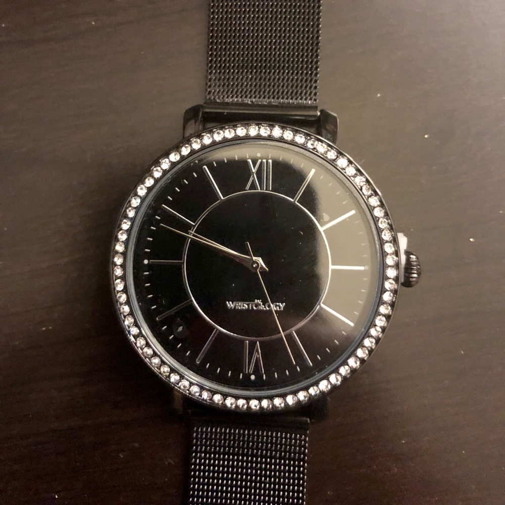 Black Wristology Watch with Metal Band (and Case)